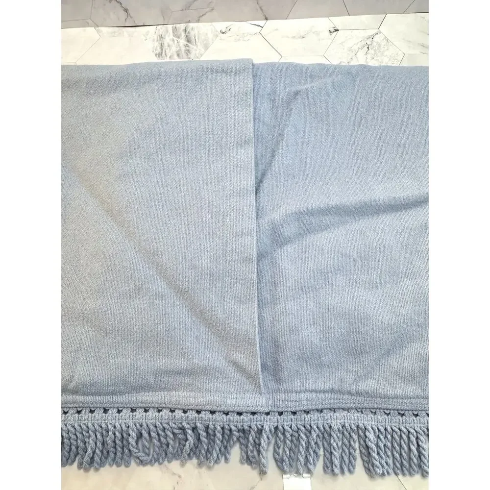 Pillow Sham Whole Home 100% Cotton Blue Embroidered 21x21